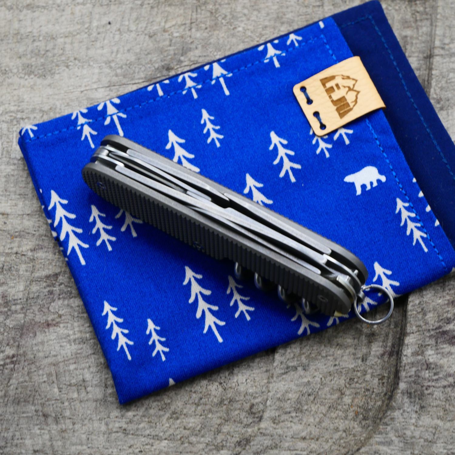 OLDCROSS - CLIMBER - dark wash - acidstonewash - fertig montiertes Taschenmesser - Titan Grade 5  (Ti 6AI 4V)  - 91mm