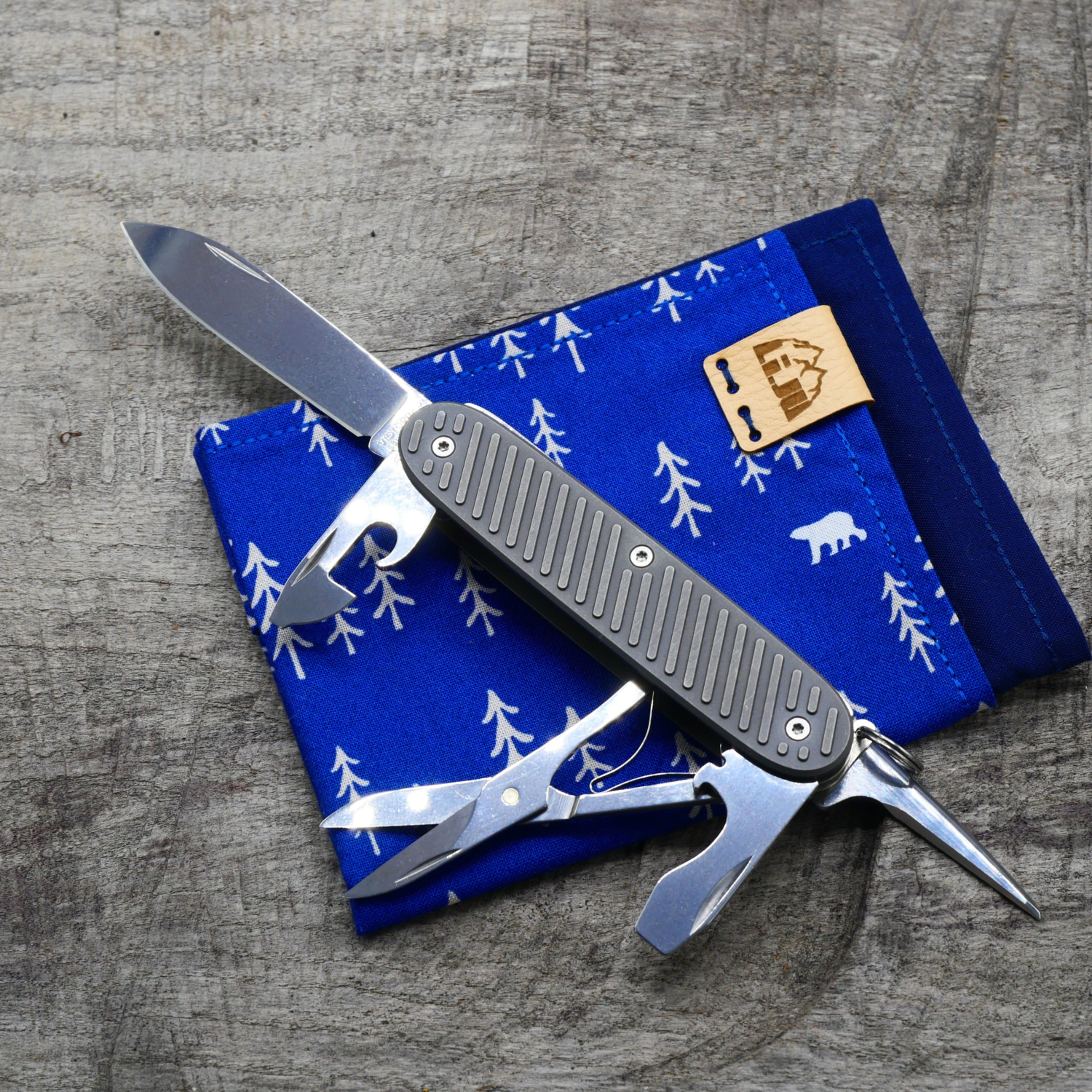 GRIP3- PROTOTYP - PIONEER-X - dark wash - fertig montiertes Taschenmesser - Titan Grade 5  (Ti 6AI 4V)  - 93mm